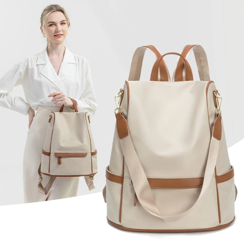 Mochila de viaje de gran capacidad para mujer, morral de Color a la moda, resistente al agua, funcional, antirrobo, nueva tendencia informal, 2024