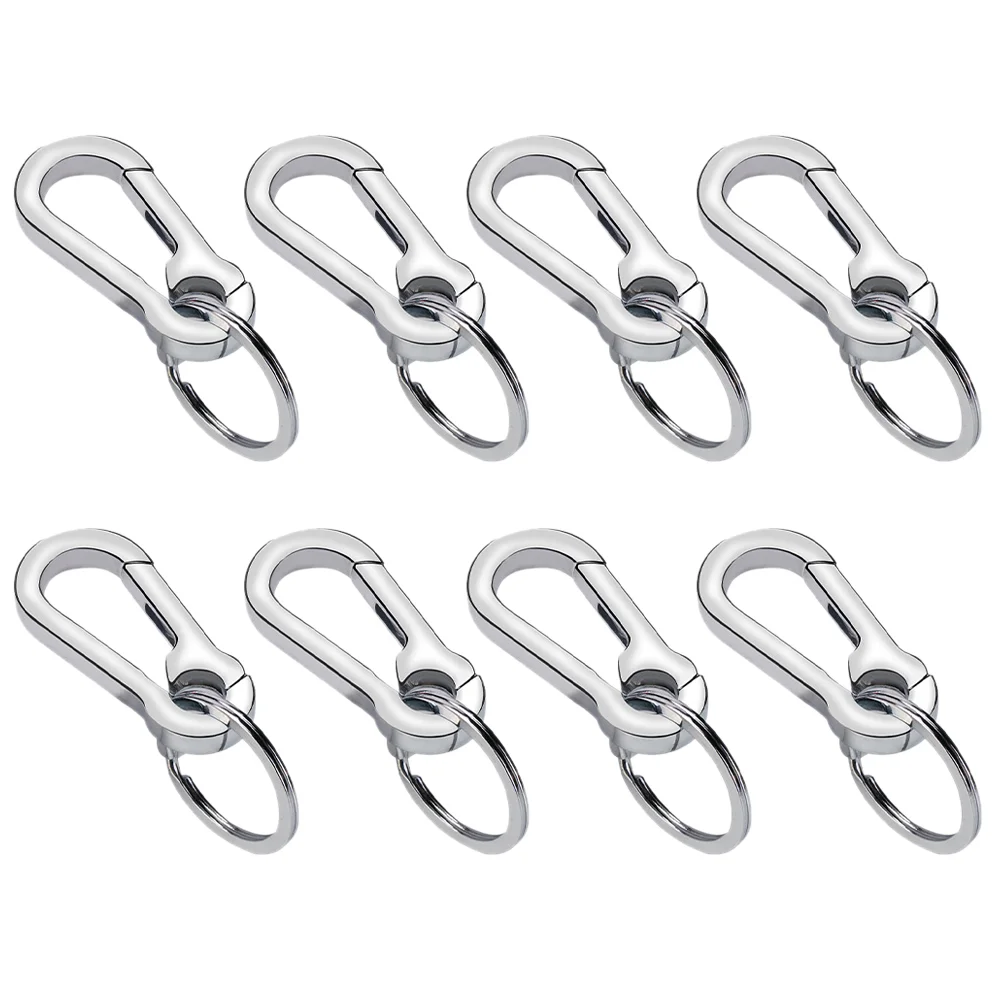 8 Pcs Key Chain Small Karabiner Climbing Carabiner Lanyard Clip Ring Metal Keychain Lovers Mini