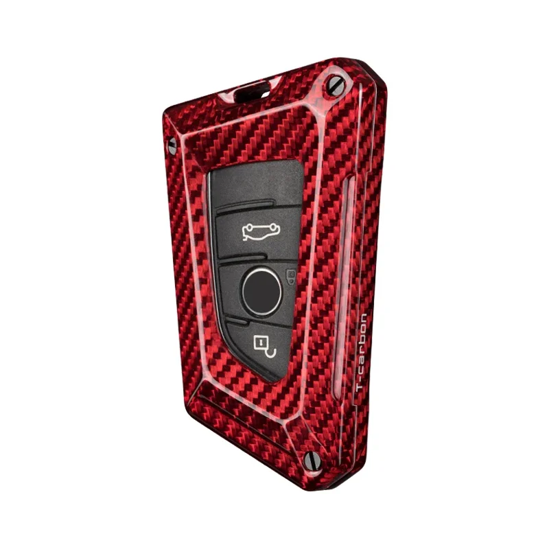 Car key case Cover buckle chain Car decorative key housing Bag Carbon fiber For BMW X1 X3 X4 X5 X6 7 3 Series