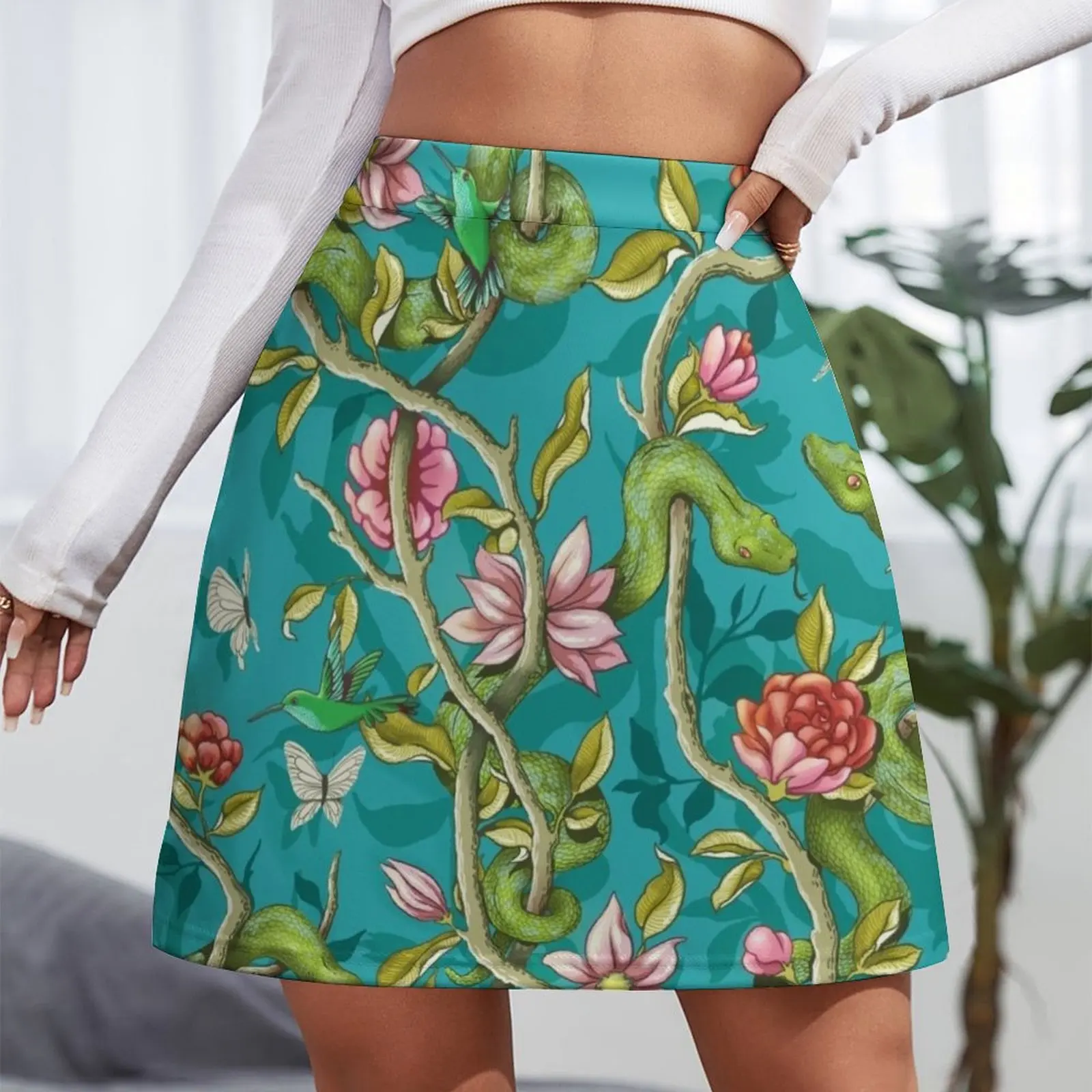 Morning Song - turquoise Mini Skirt women's skirt 2025 trend skirt for women fashion cute Mini