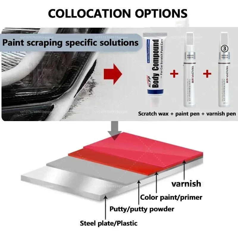 Caneta de reparo de pintura automotiva, caneta de tinta transparente, remoção de arranhões e conjunto de reparo branco pérola adequado para GAC GS8