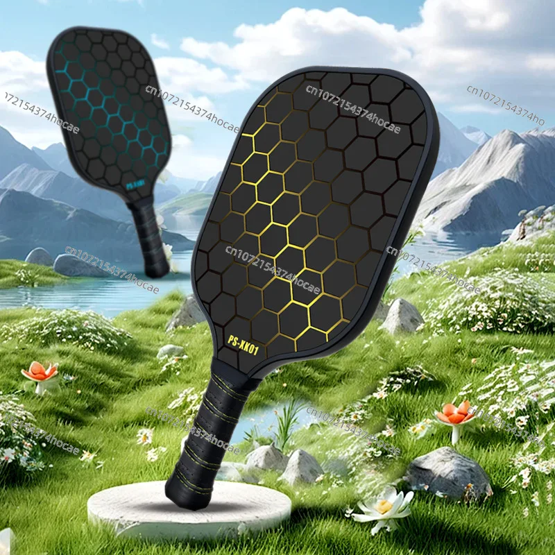 Fiberglass Pickleball Paddle Set -2 Paddles +4 Balls, Lightweight Design, Non-Slip Grip,Perfect for Outdoor Sports