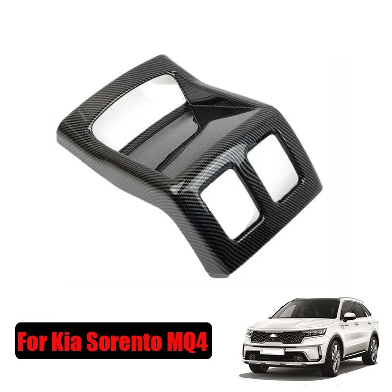 For Kia Sorento MQ4 2021 22 2023 ABS carbonfiber Rear Seat Console Air Conditioner Outlet Frame Cover an-ti kick board Decorate