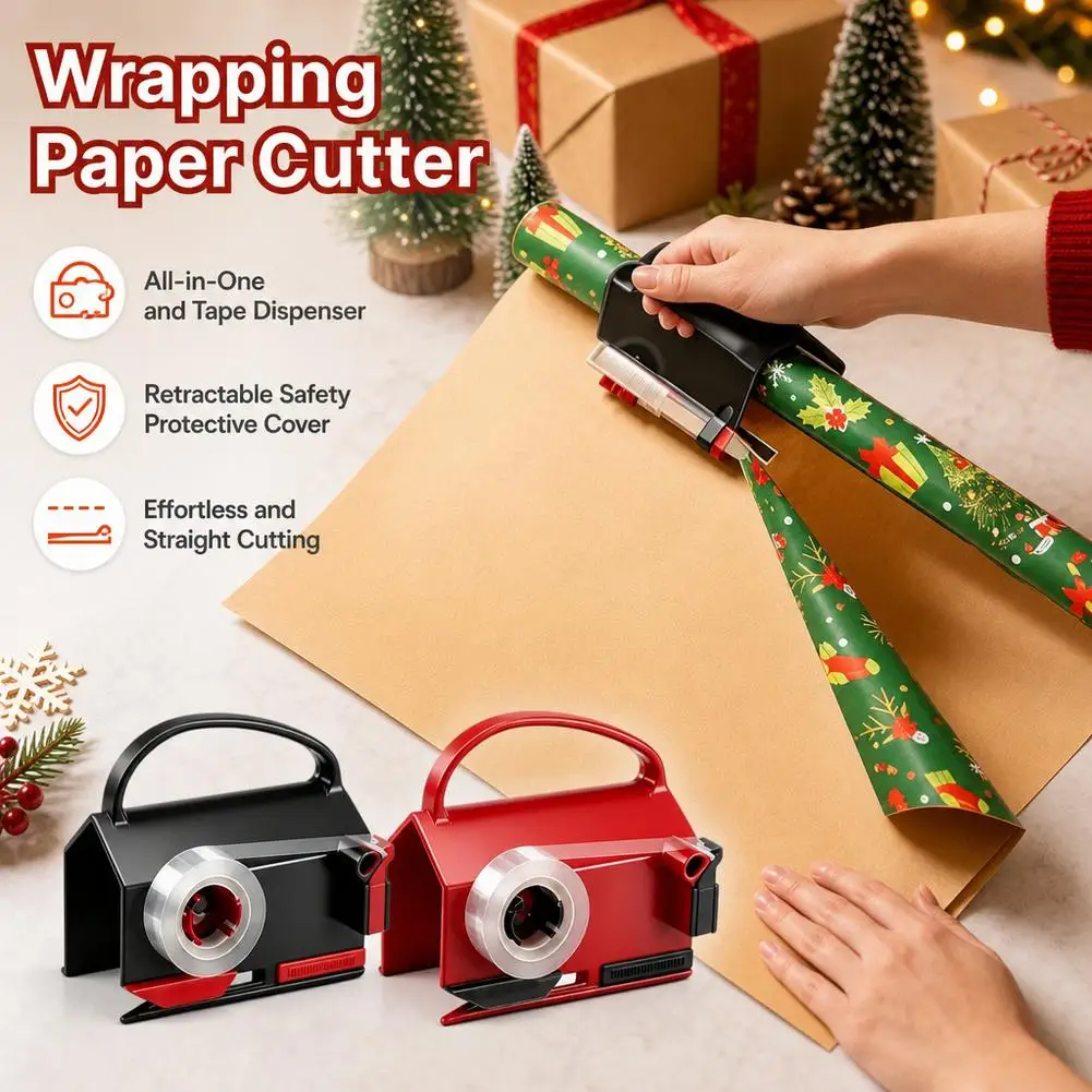 Wrapping Paper Cutter Paper Cutter With Handle For Roll Packaging Paper Christmas Decorations Accessories 2026