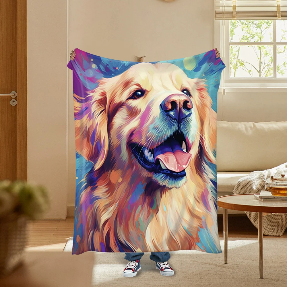 Fantasy dog blanket cartoon blanket, soft home bedroom bed sofa picnic travel office rest flannel blanke