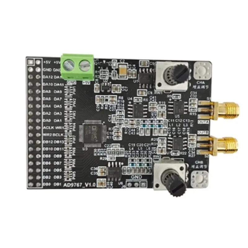 

B68C AD9767 Двухканальный 14-битный модуль для генератора сигналов ЦАП 125 MSPS Высокоскоростной модуль цифро-аналогового преобразователя