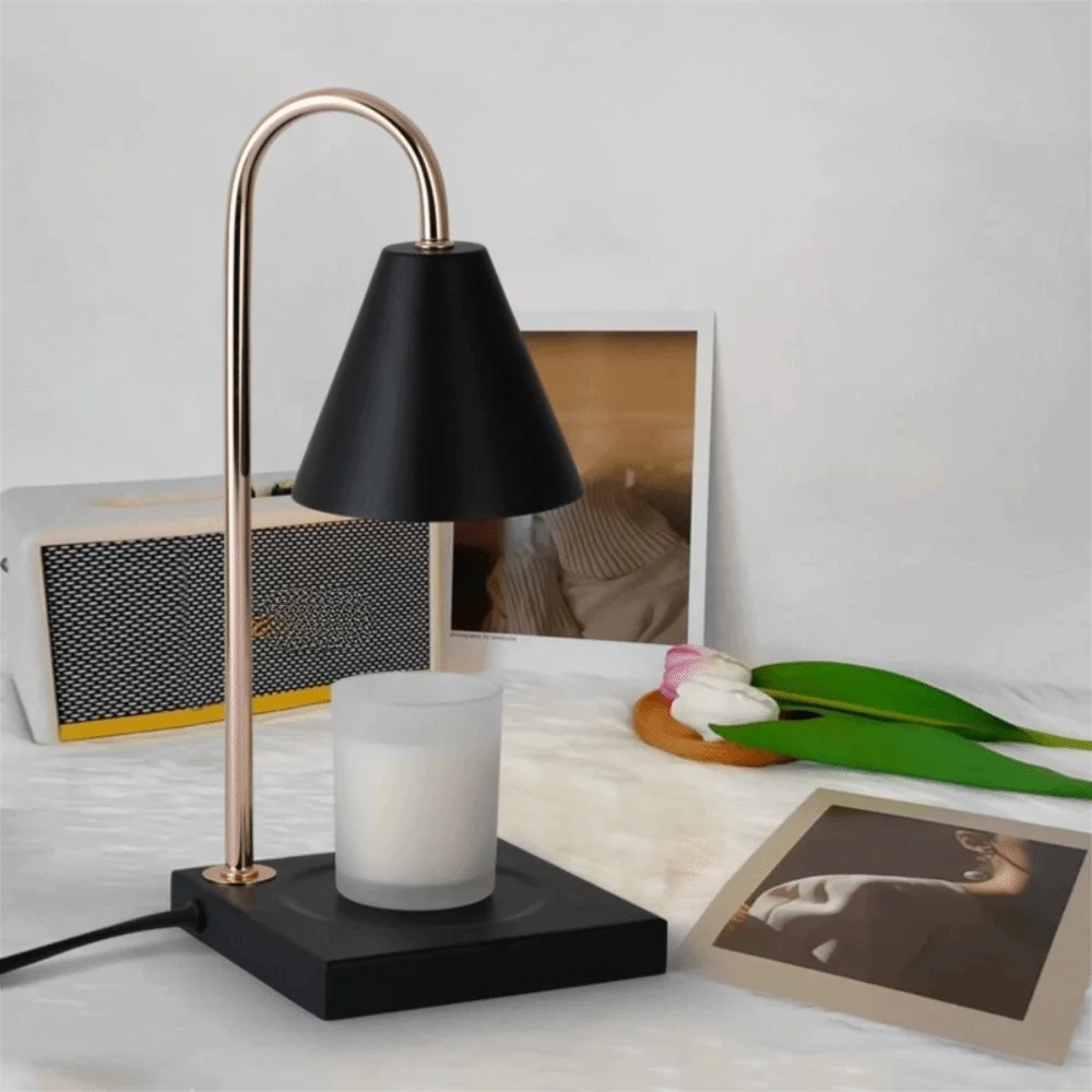 Aroma Diffuser Candle Warmer Lamp Aromatherapy Desk Lamp Candle Melt Warmer EU Plug Solid Wood Base Candle Heating Lamp
