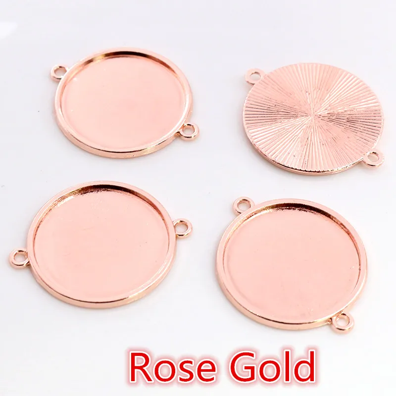 8-30mm wewnętrzny rozmiar klasyczny 7 kolorów Plated jednostronny podwójne zawieszenie prosty styl Cabochon baza ustawienie Charms wisiorek — zdjęcie 4