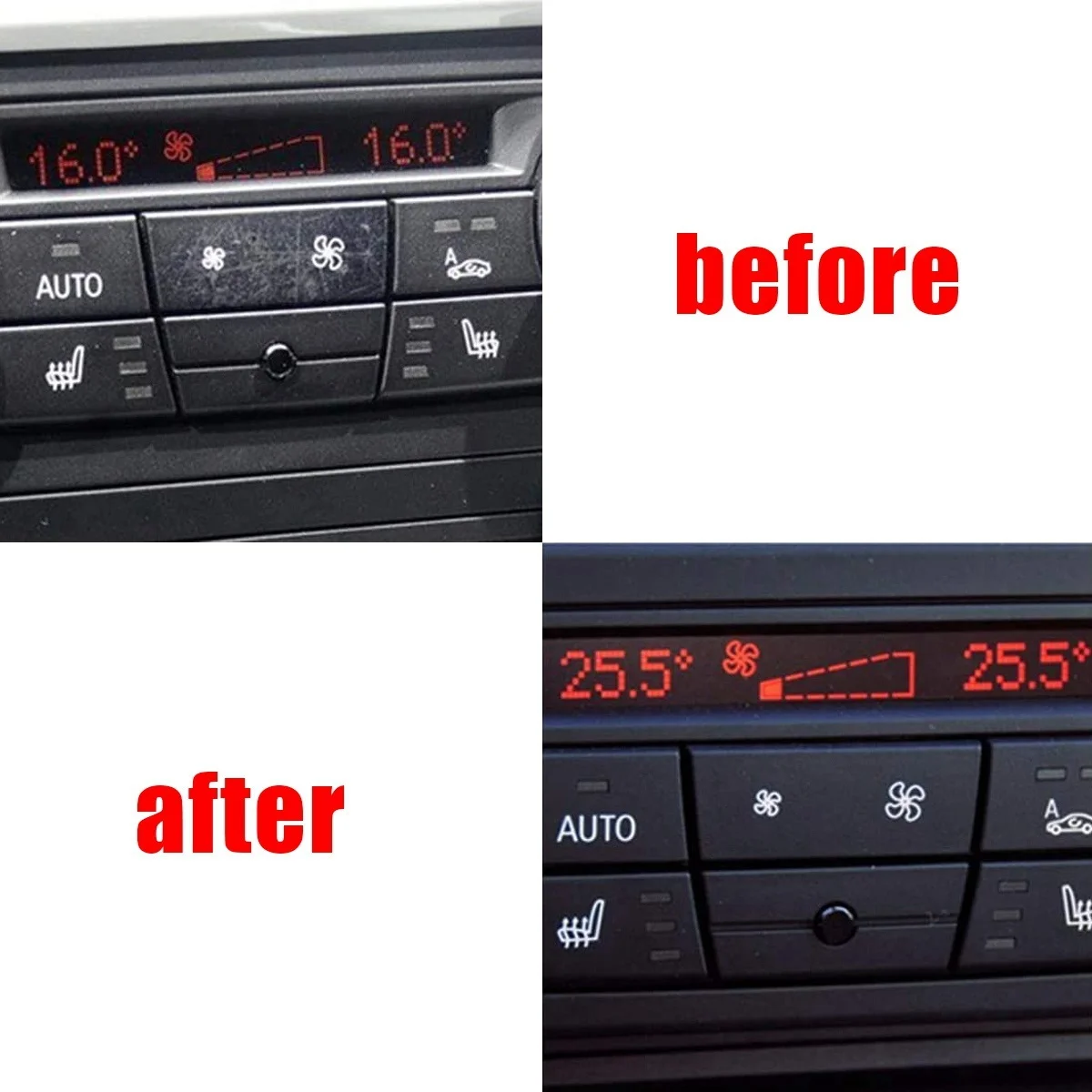 Fã do painel de controle do carro A/C, tecla do botão da velocidade, BMW 1, 3, X1, série X3, E81, E82, E87, E88, E84, E90, E91, E92, E93, f25