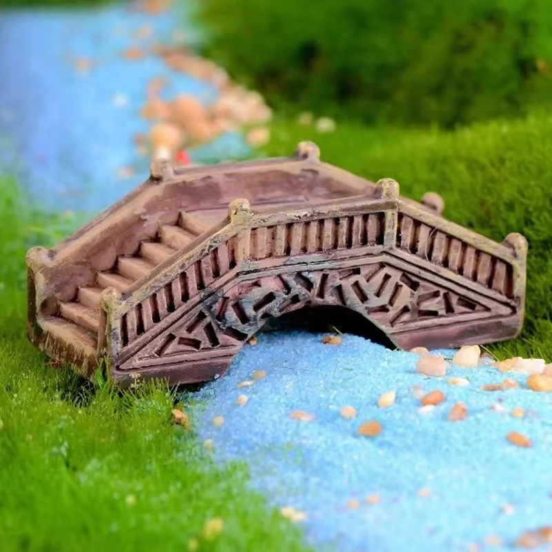 Simulation Palace Bridge Miniatures Figurine DIY Resin House Accessories Doll Building DIY Resin House Mini Garden Accessories