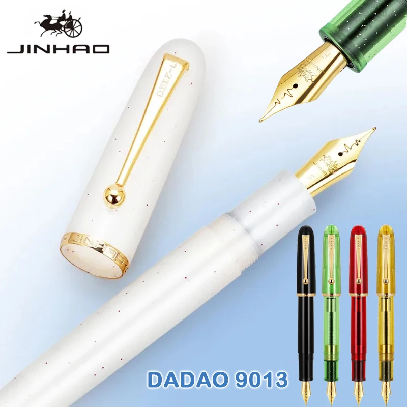 

Jinhao 9013 перьевая ручка акриловая прозрачная F/M перо сердцебиения Роскошная каллиграфия ПИСЬМЕННЫЕ ручки офисные и школьные канцелярские принадлежности