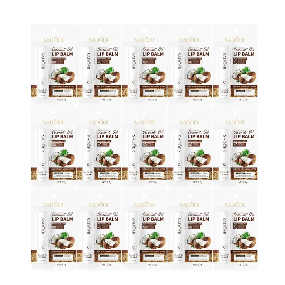 2.7G/Stick*10/15/20 Coconut-Flavored Lip Balm, Long-Lasting Nourishment and Moisturizing, Daily Care Lip Balm for Men and Women