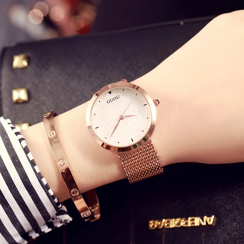 

New Stainless Steel Strap Watch For Women, Stylish Blue Women'S Watch, Creative Gift For Women, Small Women'S Watch.