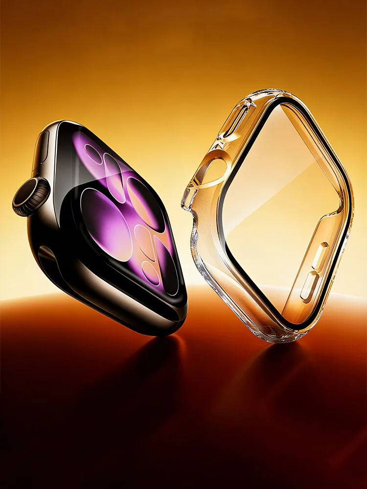 Gehärtetes Glas + Abdeckung für Apple Watch Gehäuse 11 46 mm 42 mm 45 mm 41 mm 44 mm 40 Displayschutzfolie Apple Watch Zubehör 10 9 6 SE 7 8