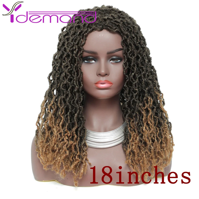 Y demand Goddess Faux Locs Hair  18”inch Crochet Braids Soft Dreads Natural Braid Large Area Synthetic Wig For Black Women