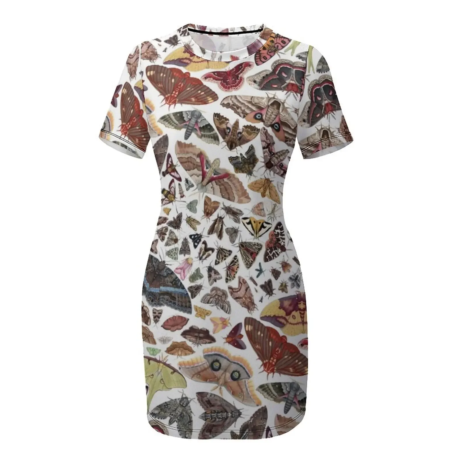 Abito a Maniche Corte con Motivo di Falene dell'America del Nord, Abbigliamento da Cerimonia, Vestiti da Donna, Abito per Ragazze, Abiti da Sera di Lusso 2025