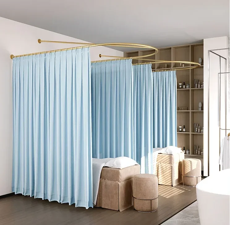 U-shaped beauty salon partition curtain health salon physiotherapy bed curtain rod surround curtain support frame