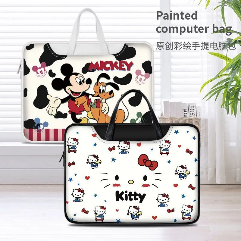 

Disney Mickey Mouse Stitch Laptop Bag Cute Large Capacity Tablet Organizer Cartoon Handbag Laptop Case 15in 13in 14in 16in Gift