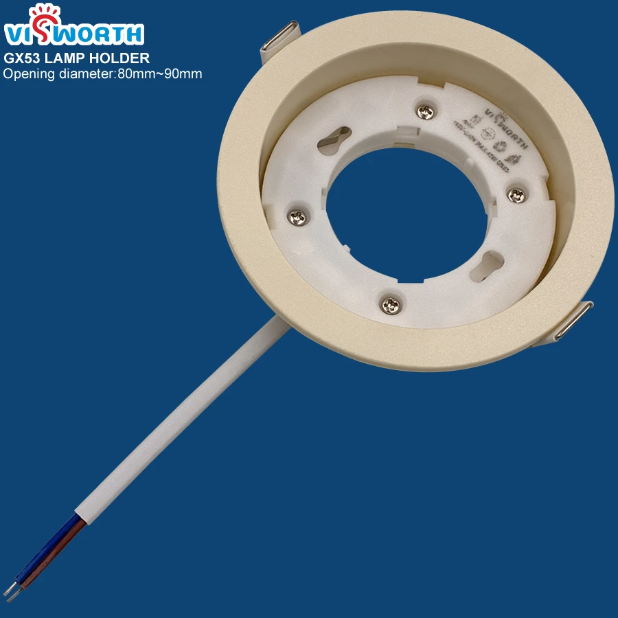 High Quality GX53 Base GX53 Lamp Socket with Wire ABS Material White Body GX53 HOLDER Concealed Installation FOR GX53 LED LIGHT
