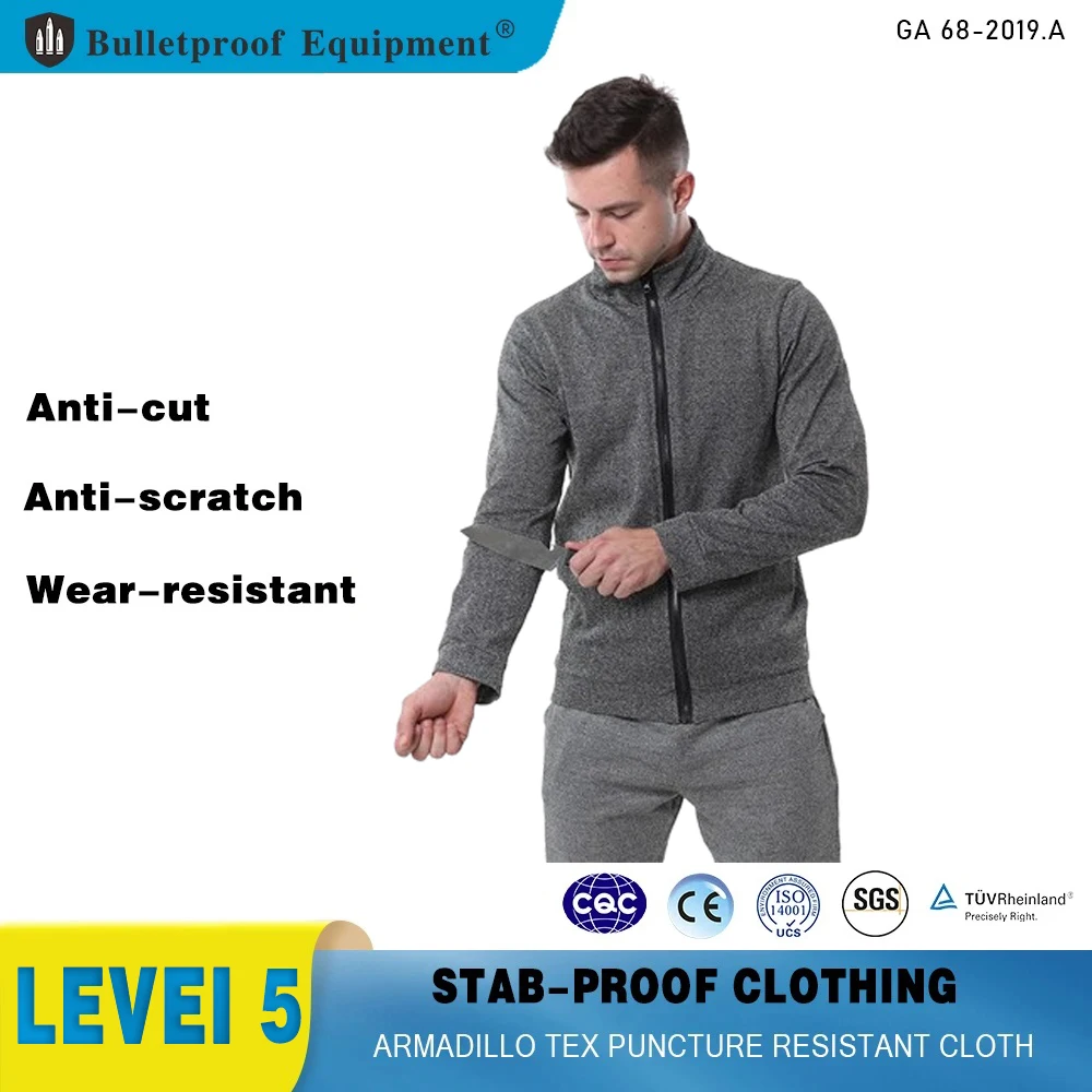 Level 5 Cut Protective Jackets Polyethylene Fashion Lightweight 0.38KG Safety Outdoor Sports Zipper Cardigan Cut resistant