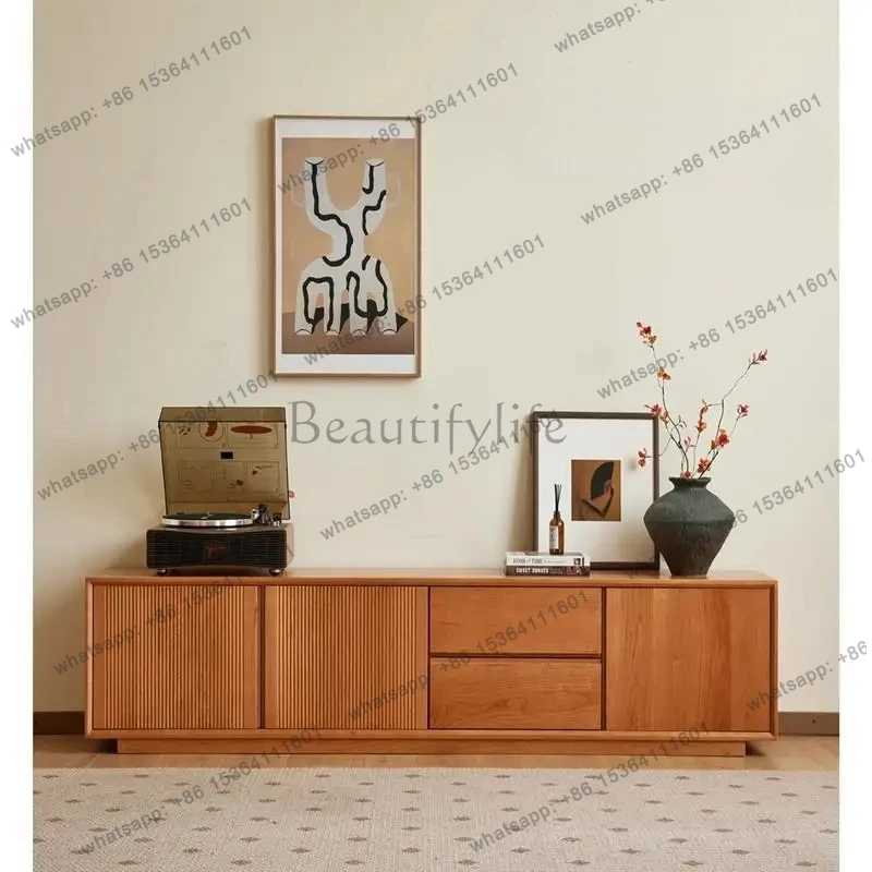 

Solid wood TV cabinet Simple modern living room wall floor cabinet Household TV cabinet Cherry wood