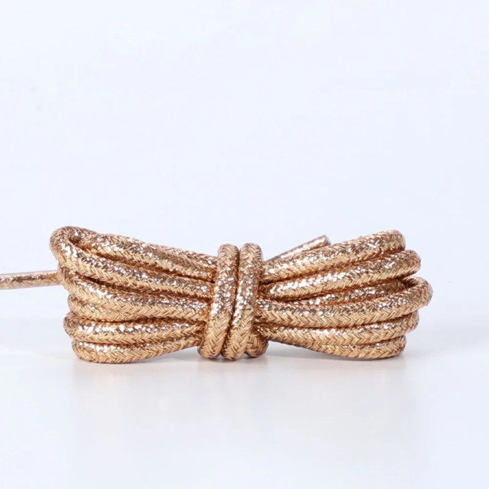 1Pair Trendy Pearlescent Round Glitter Shoelaces Casual Creative Sneaker Laces Running Shoes Laces Shoe Accessories
