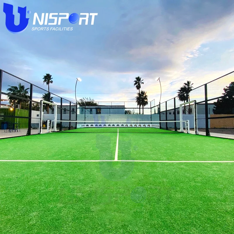 Campo deportivo profesional Unisport, cancha De tenis Padel totalmente cerrada, césped Artificial profesional para jugadores De Pala De Padel