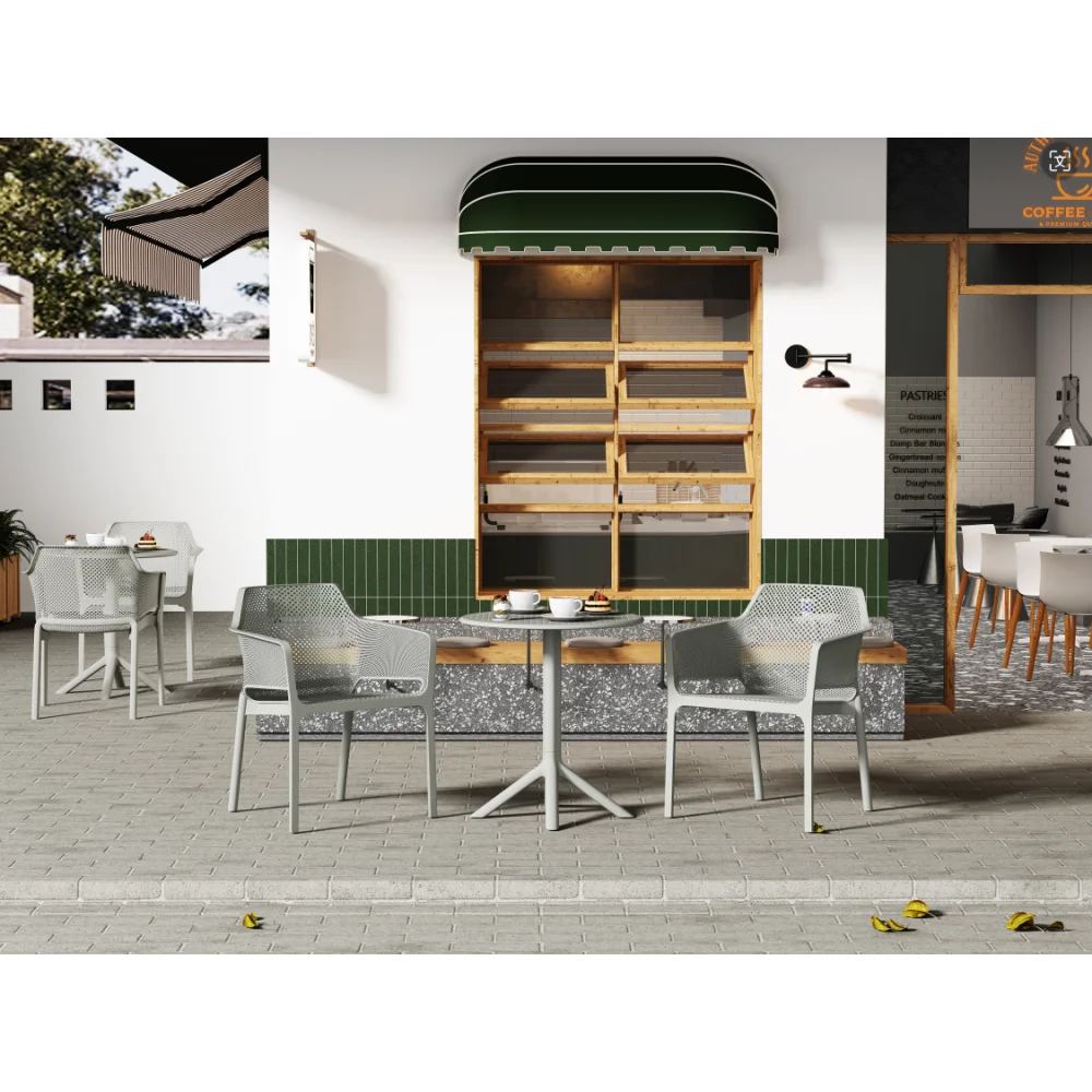 

YQXH 3-х шт. пластиковое кресло Bistro GRS Premium Ocean Plastic, светло-серый