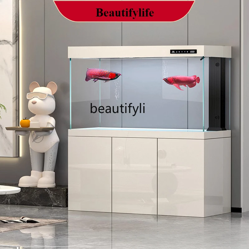 

Fish Tank Living Room Household Super White Glass Aquarium Ecological Bottom Filter Large Ecological Dragon Fish Tank H