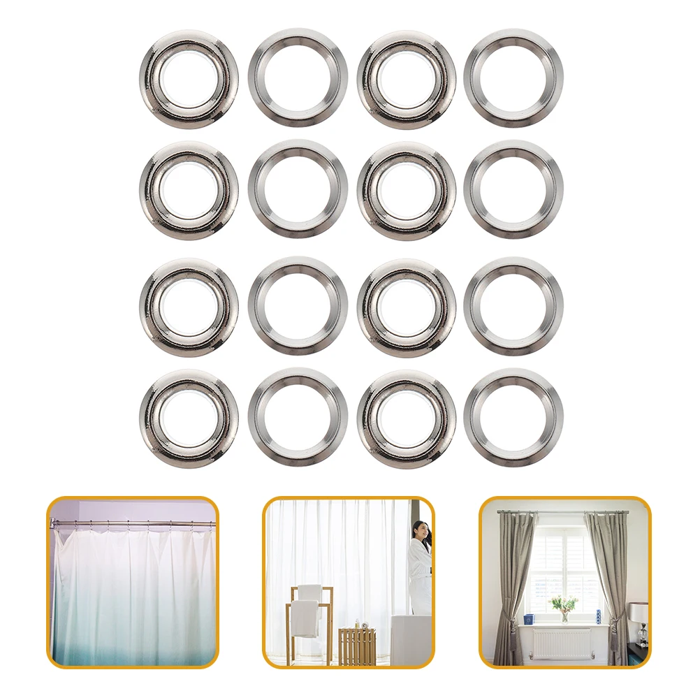 

100Pcs Curtain Grommets Eyelet Ring Set Brass Coated Hardware for Hanging Curtains Easy Install Decorative Finial