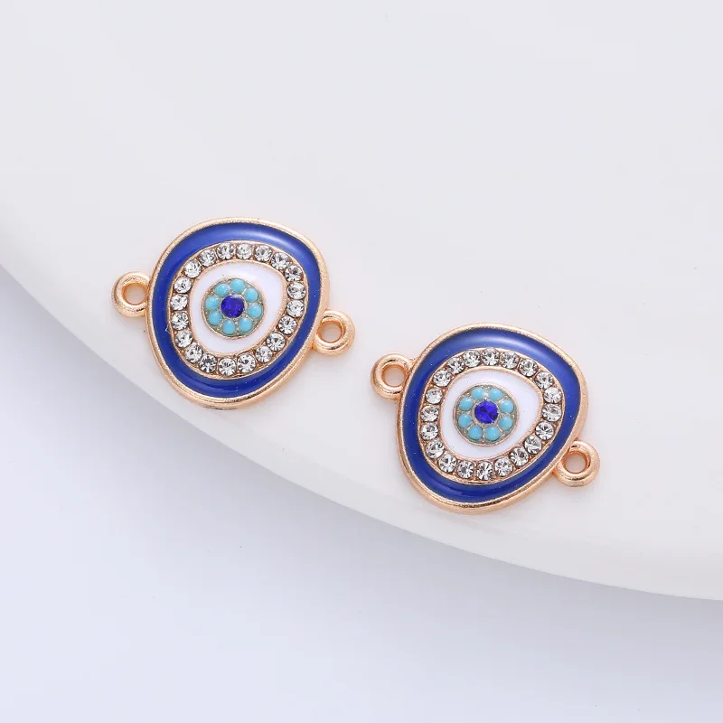 Alloy Oil Drop Eye Pendant Charms DIY Jewelry Making Supplies Double Hole Irregular Shape Findings Wholesale