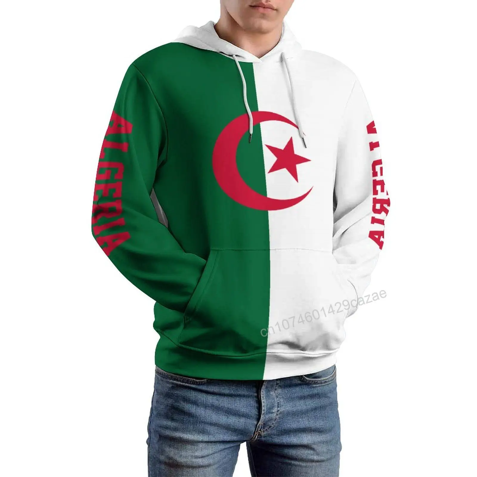 

Algeria Country Flag 3D Hoodie Polyester Cool Men Women Harajuku Sweatshirt Unisex Casual Pullover Hoodies