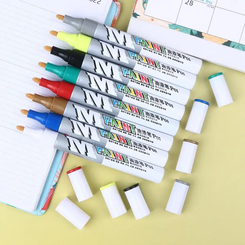 1Pcs Waterproof Marker Paint Pen Vehicle Touch-Up Paint Tyre Oily Markers Quick Drying Signature Pen Stationery Supplies