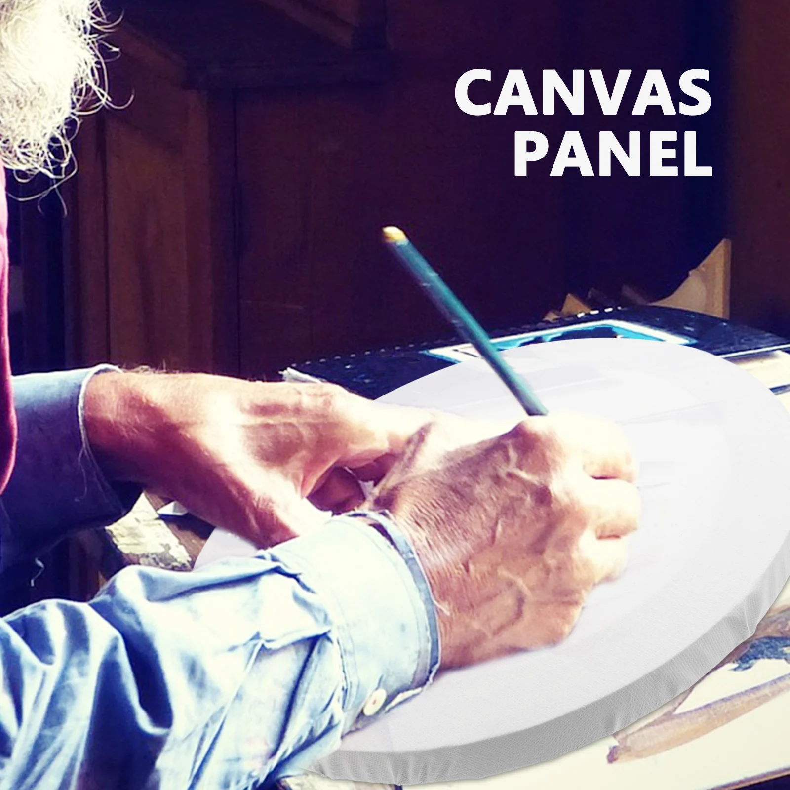 

2Pcs Mini Round Canvas Frame Stretched for Oil Painting Acrylic Paint Board Small Paint Boards for DIY Art Studio and Hobby