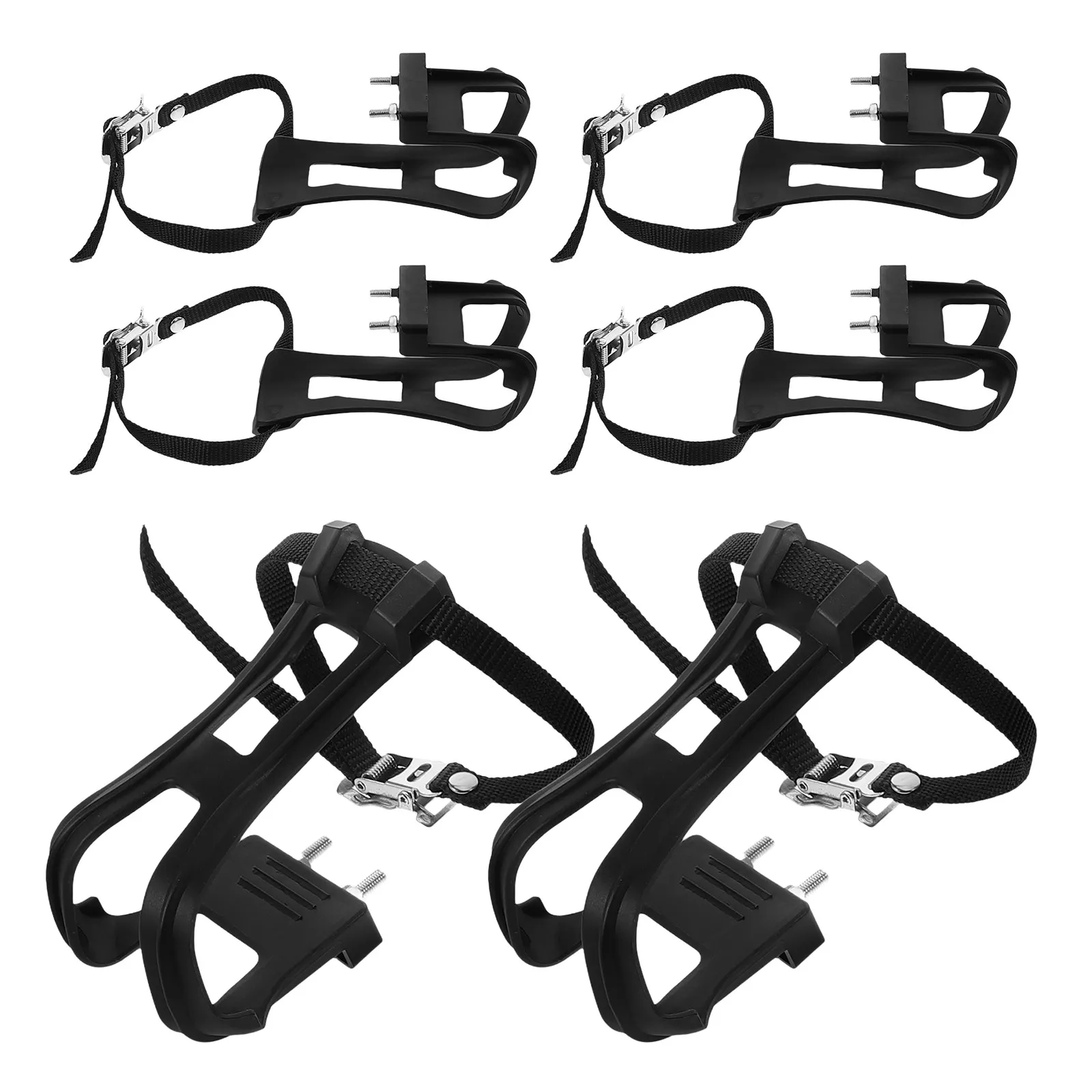 

6 шт. регулируемых ремней для велотренажеров и пластиковых фиксаторов для педалей для велотренажеров, велосипедов для улицы, шоссейных и горных велосипедов, универсальные для ног