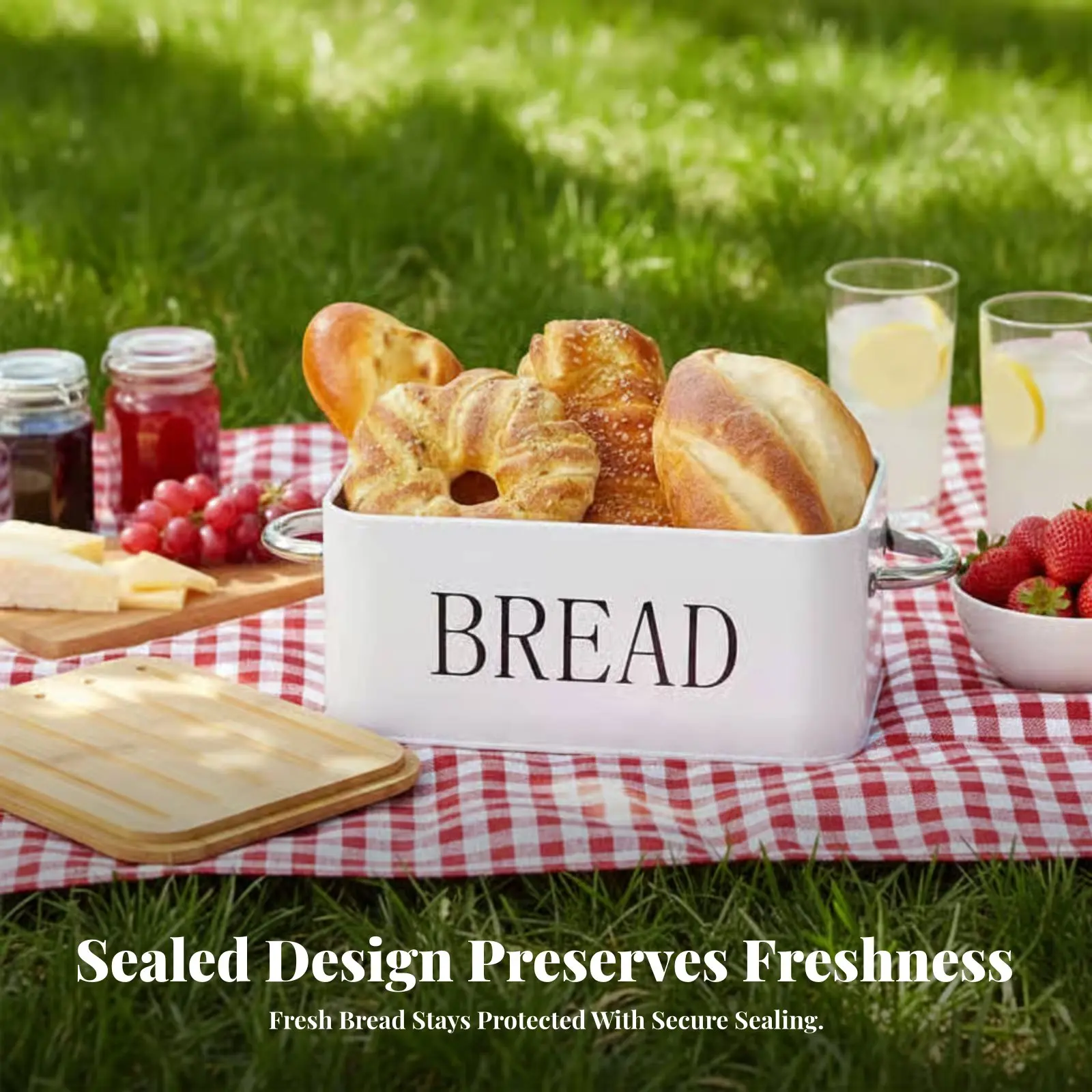 

Bread Storage Food-Safe Metal Bread Bin Easy to Clean Large Capacity for Kitchen Counter