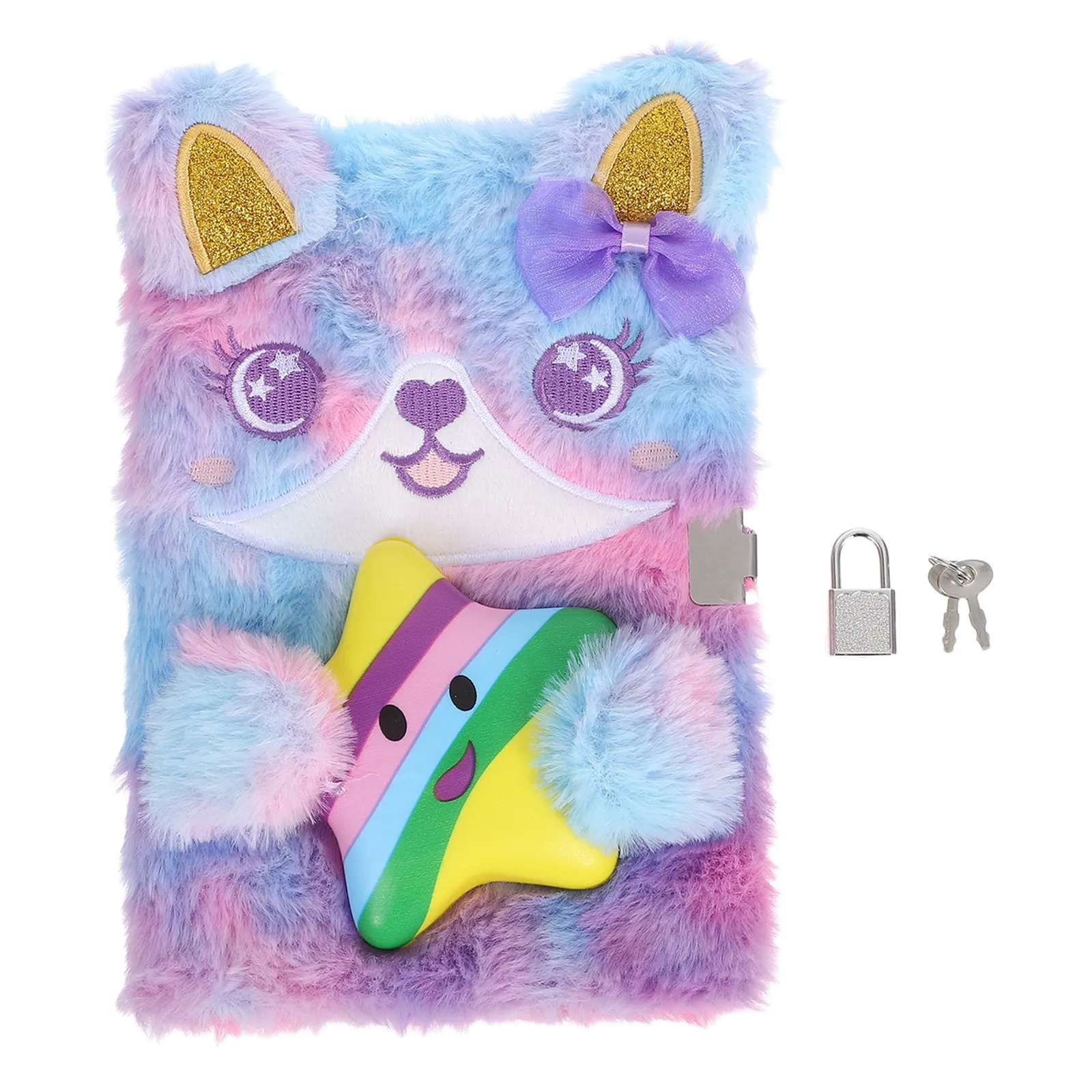 Lockable Cartoon Animal Notebook Soft Cover Diary Book for School Travel Journal Secret Writing Cute Kawaii Design