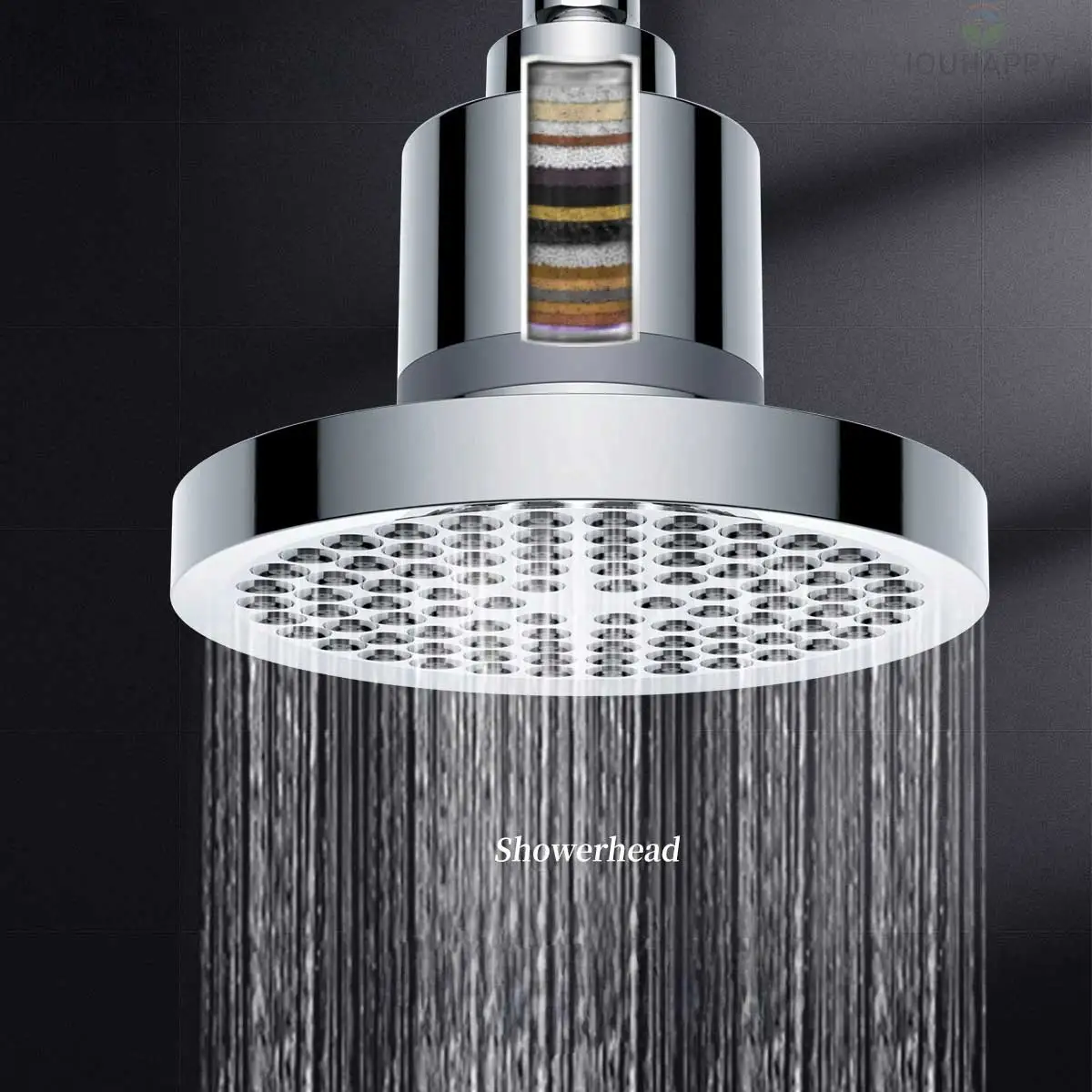 

Overhead Shower Head With Silicone Nozzle High Pressure Rainfall Shower Head Water Saving Shower for Bathroom Accessories