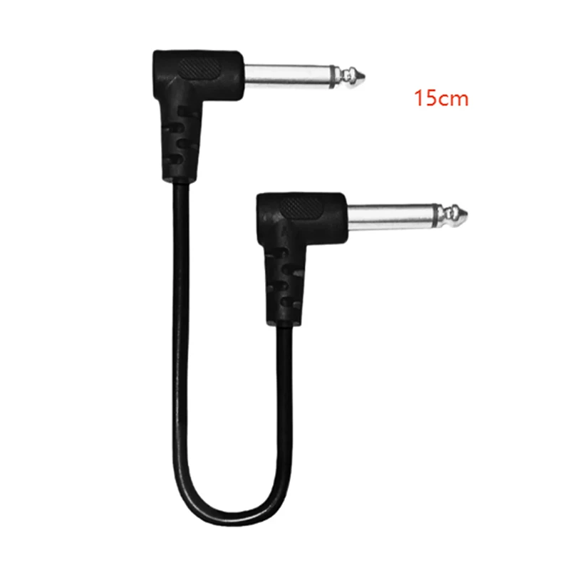 1/4 szt. 15/20/30cm Kabel do pedałów efektów gitarowych Przewód połączeniowy Płaski patch konektor Metalowe końcówki Miedziane rdzenie Akcesoria gitarowe