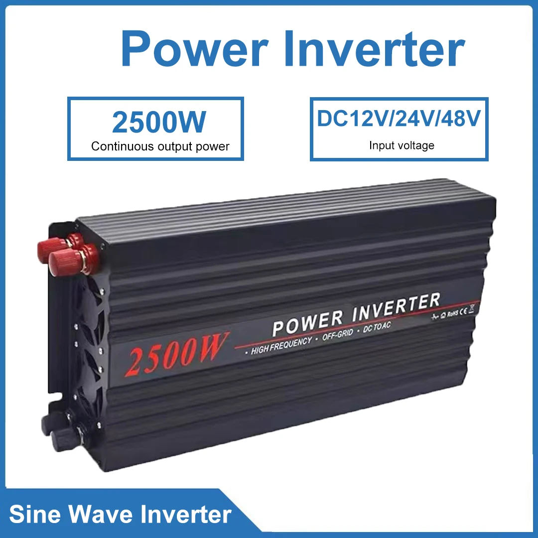 

Pure Sine Wave Power Inverter 2500W DC12V/24V/48V AC100-120V AC220-240V Power Inverter Applicable to all industries