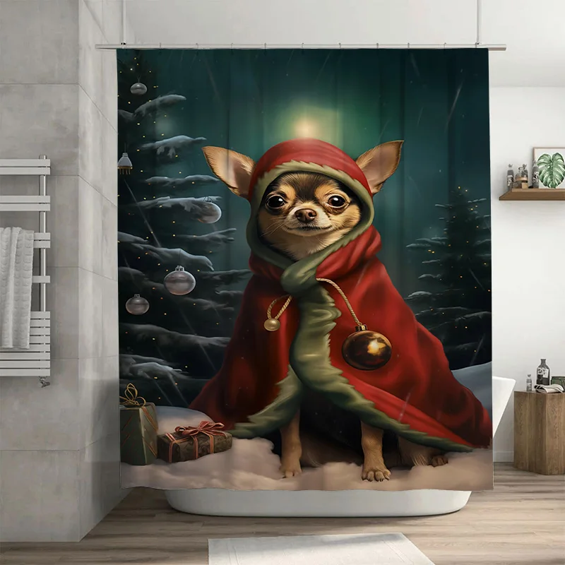 

Туну Чихуахуа собака праздничная занавеска для ванны милые забавные животные Рождественская занавеска для душа домашний декор уютный комплект для ванной комнаты