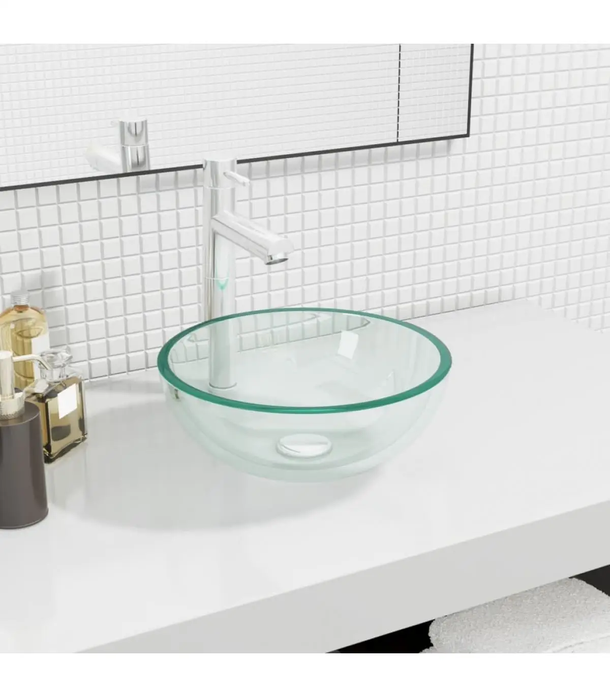 30x12 cm clear tempered glass basin sinks