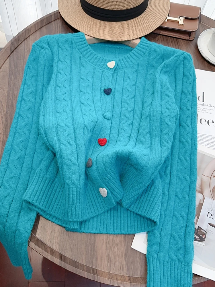 Cardigan da donna maglione di cashmere Harajuku coreano Y2k maniche lunghe o-collo maglioni maglione anni '90 vintage anni 2000 vestiti autunno 2024