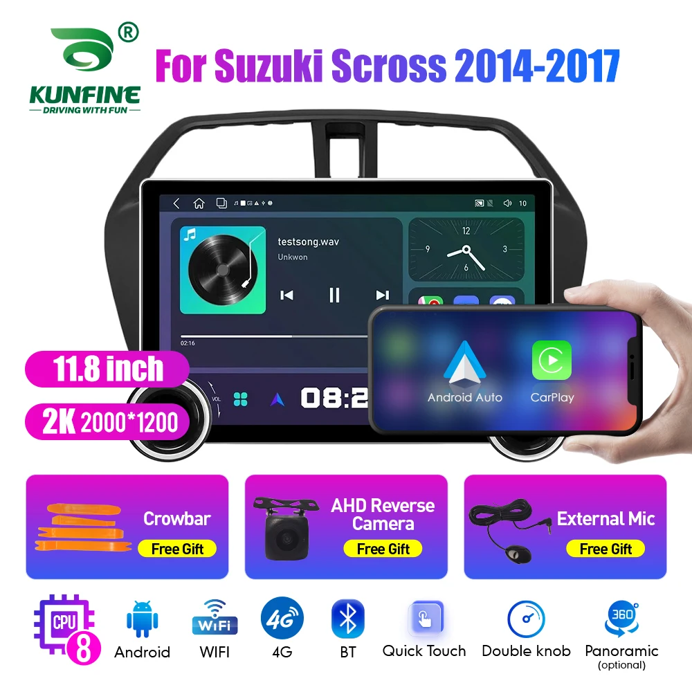 11.8 Inch 2K Double Knobs 2 Din Car Radio For Honda Scross 2014-2017 Car Radio DVD Multimedia Video Player Android Auto Carplay