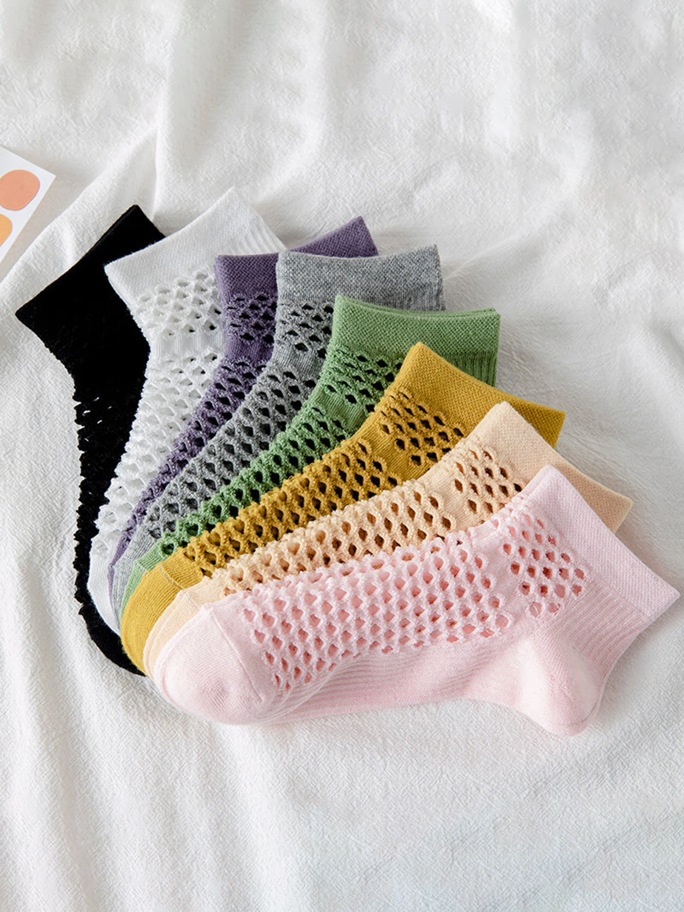1/3/5/10/15 Pairs Random Women's Hollow Out No Show Socks, Summer Thin Breathable Mesh Socks, Korean Style Invisible Socks