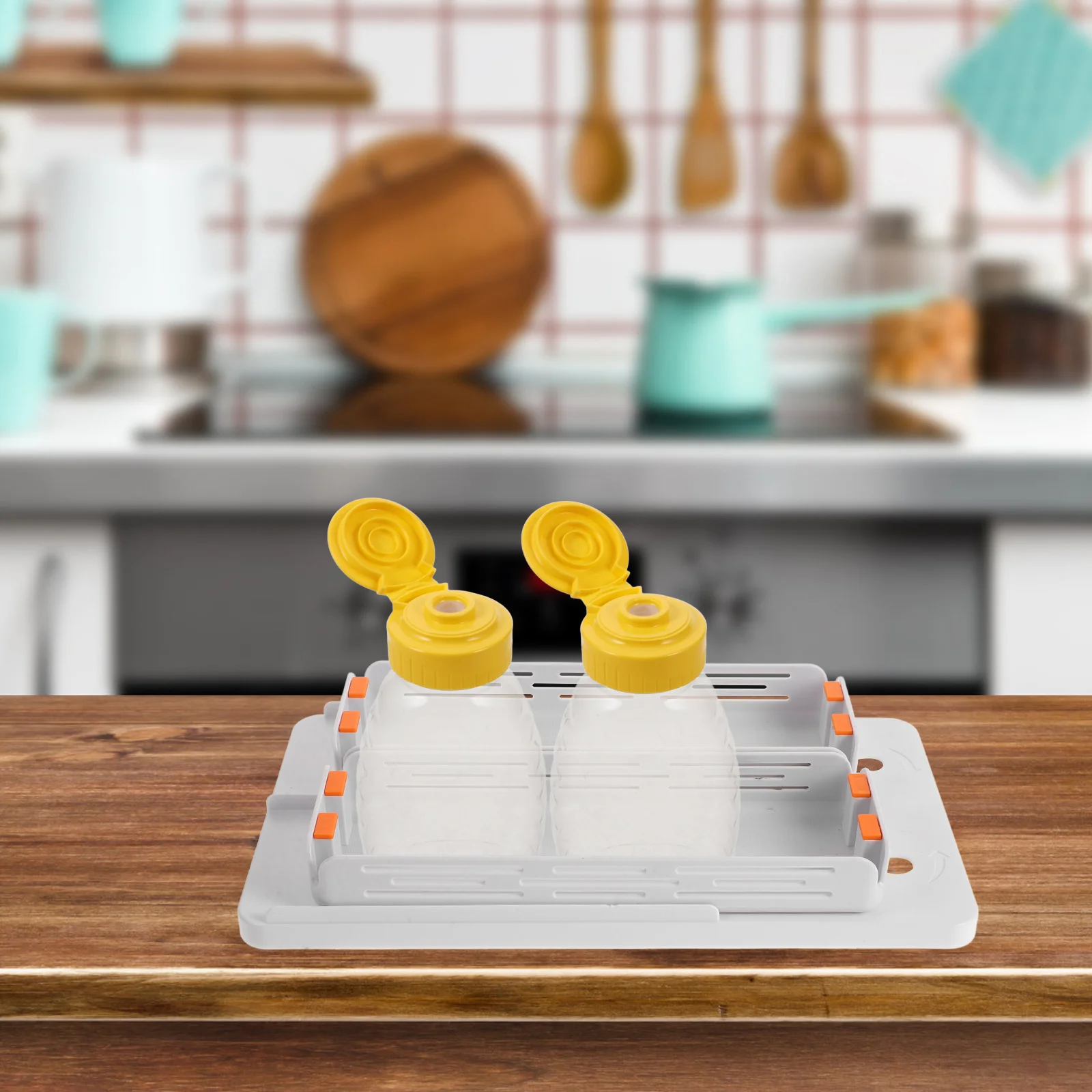 

Pull-Out Rotating Kitchen Spice Rack Countertop Organizer Seasoning Holder Sturdy Construction Easy Cleaning Multifunction