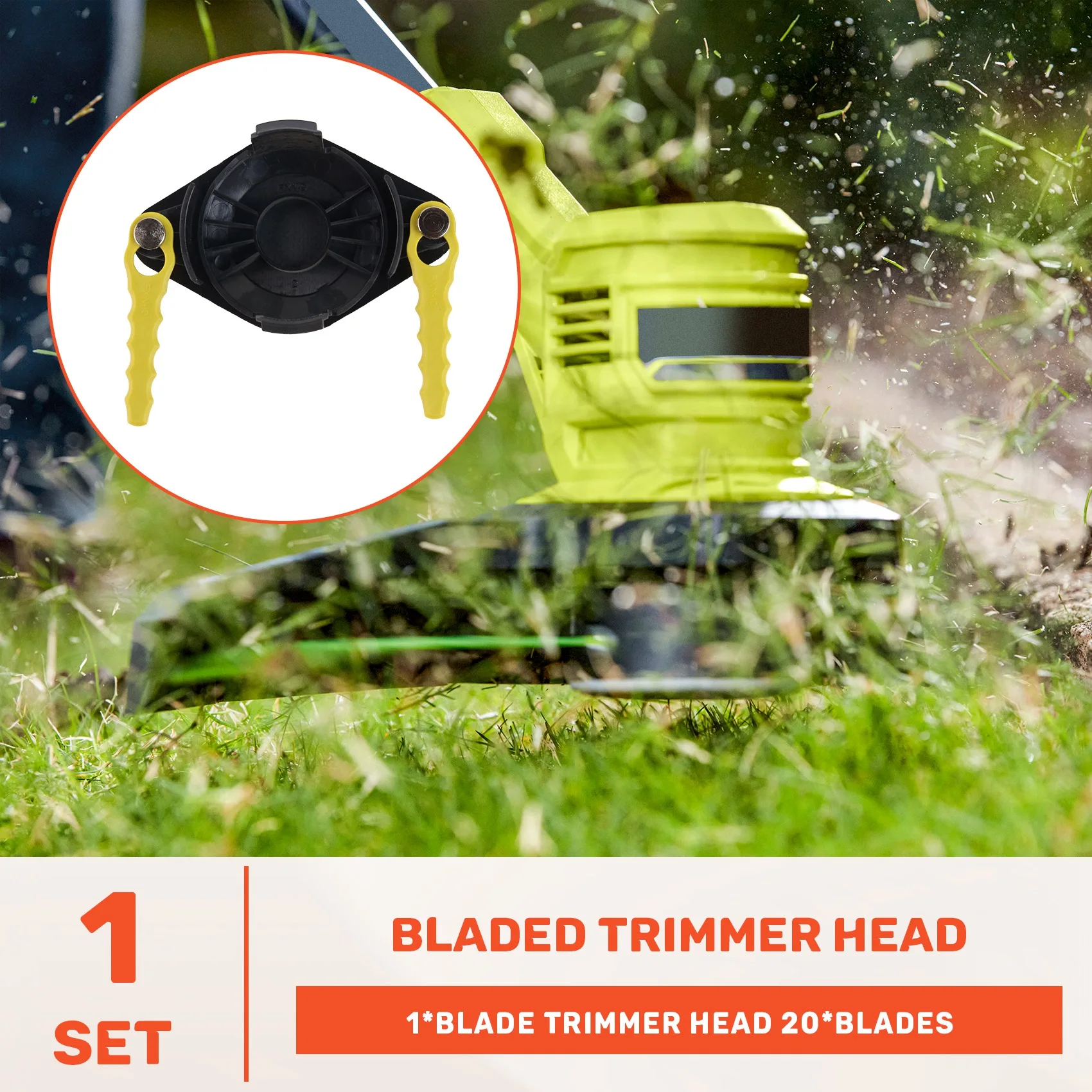 Heißer Verkauf – Klingen-Trimmerkopf, kompatibel mit Ryobi Rasentrimmer 18V 24V Hybrid, AC052N1 Unkrautentferner-Klingenkopf ACF – Detail 4