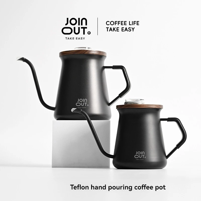 304 Stainless Steel Pour Over Coffee Kettle with Built-in Thermometer, Non-stick Coating  Gooseneck Drip Kettle for Home Brewing
