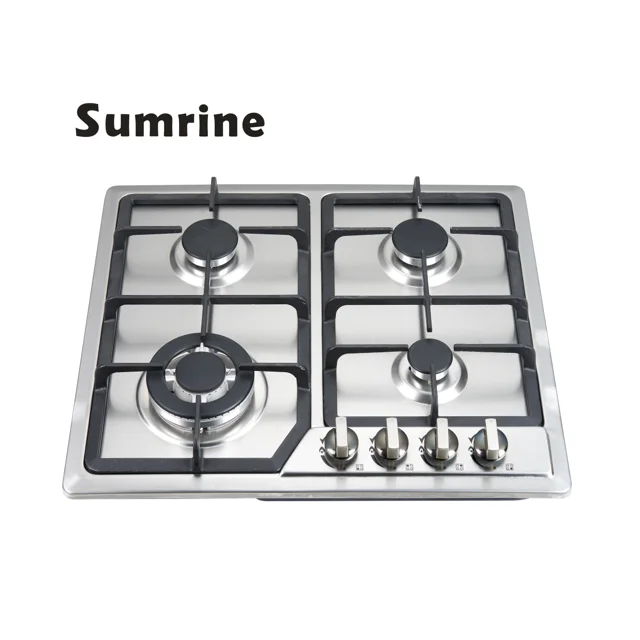 Competitive Price 4-Burner Gas Stove with Auto Ignition Stainless Steel 4 Ring Burner Electric Power Source