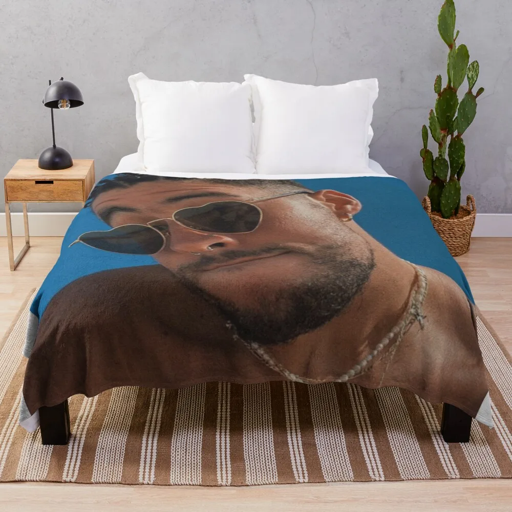 

Bad bunny Throw Blanket Soft Plush Plaid Large christmas gifts Winter beds Blankets